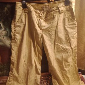 Anthropologie Elevenses CUTE cotton mustard yellow crops